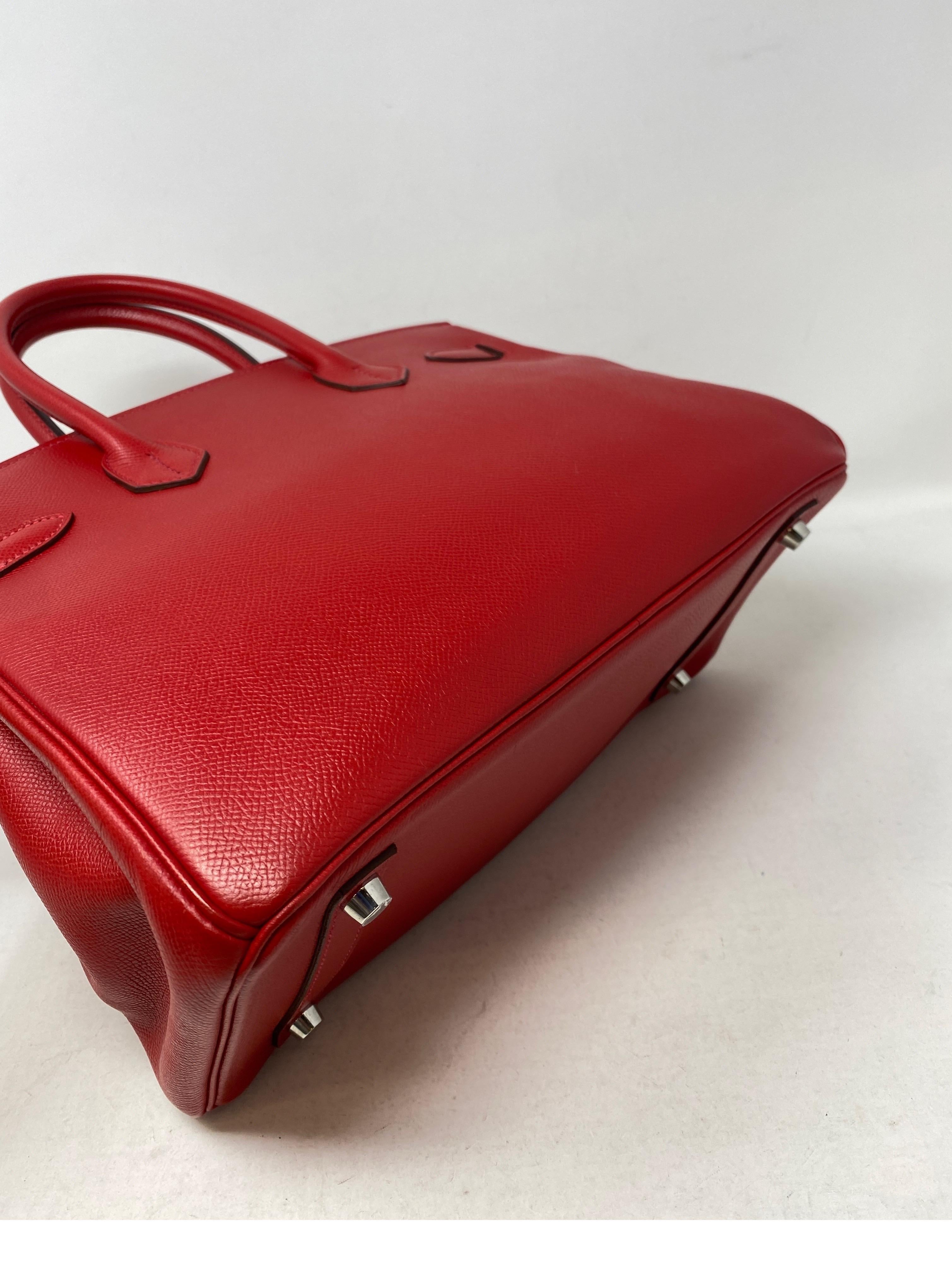 Hermes Birkin 30 Red Bag  3