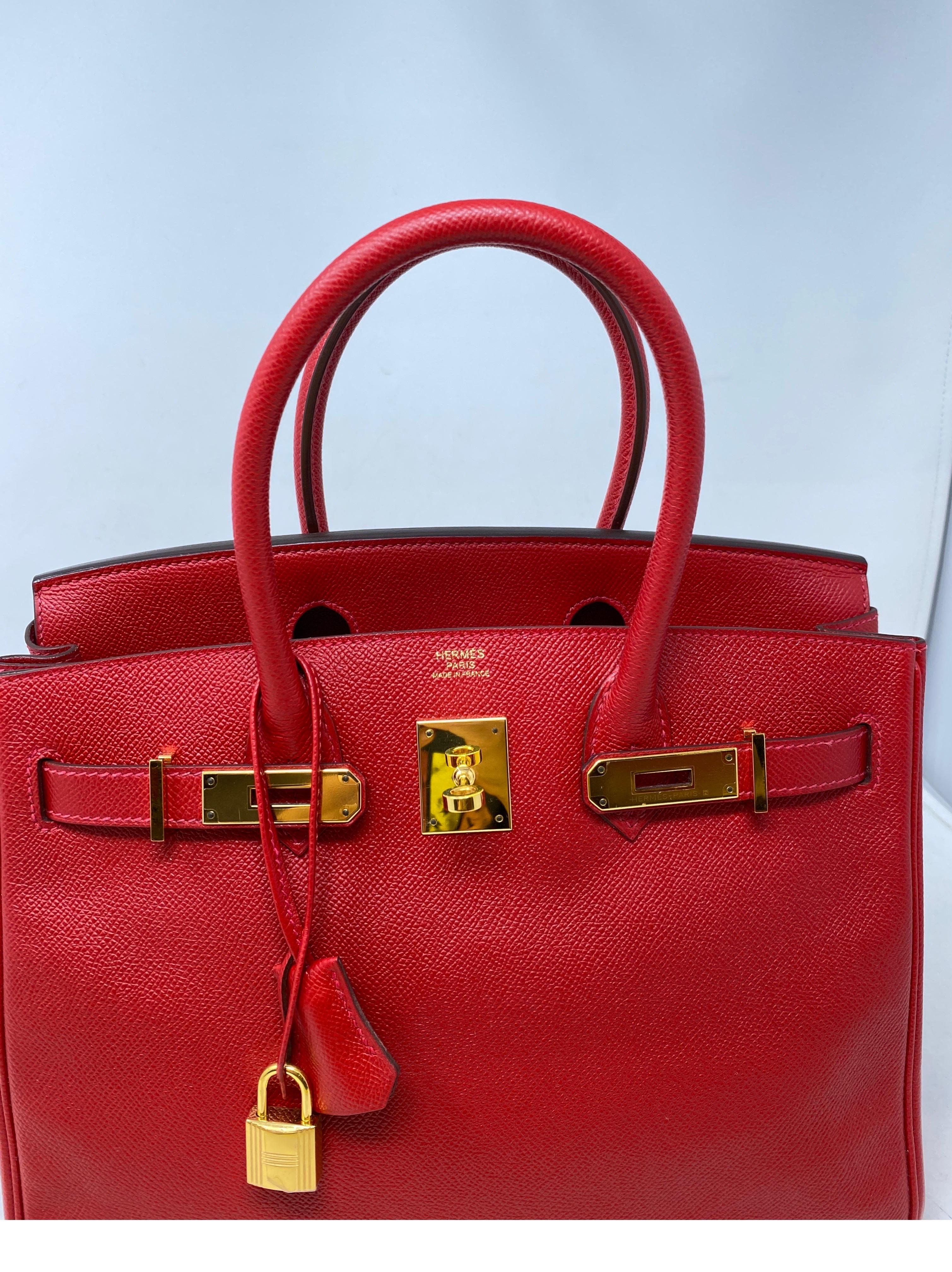 Hermes Birkin 30 Red Rouge Casaque Bag  5