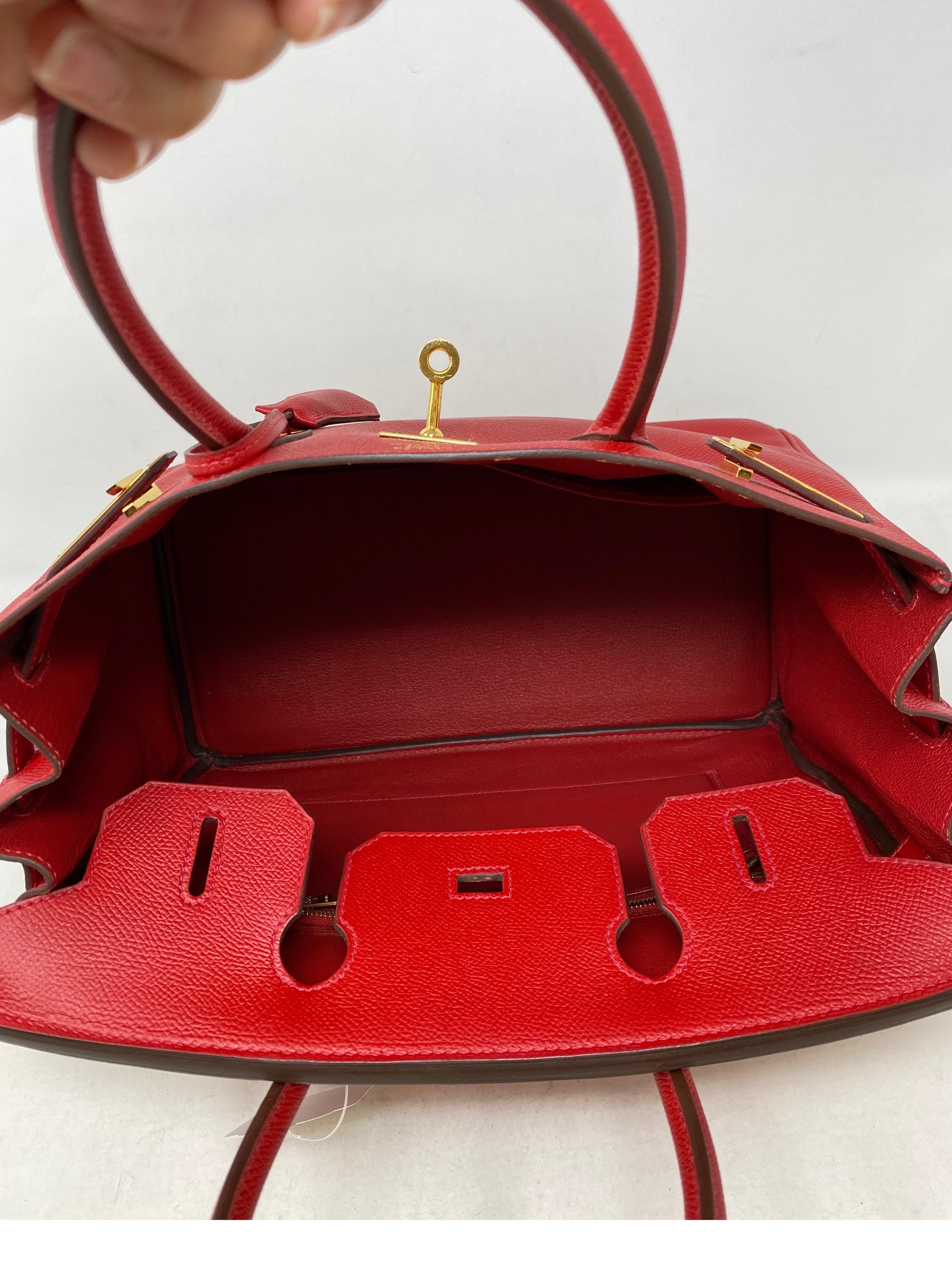 Hermes Birkin 30 Red Rouge Casaque Bag  7