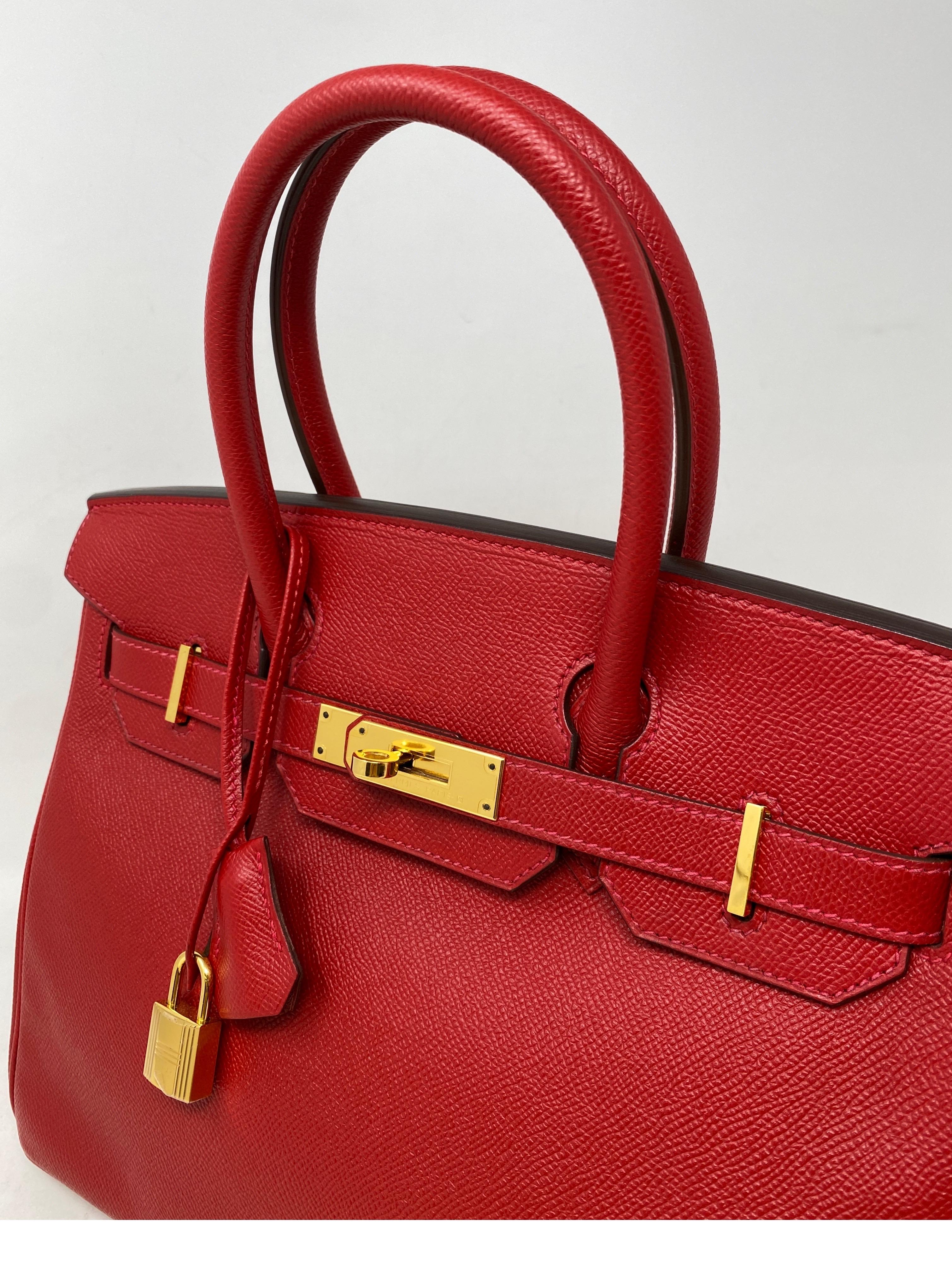 Hermes Birkin 30 Red Rouge Casaque Bag  13