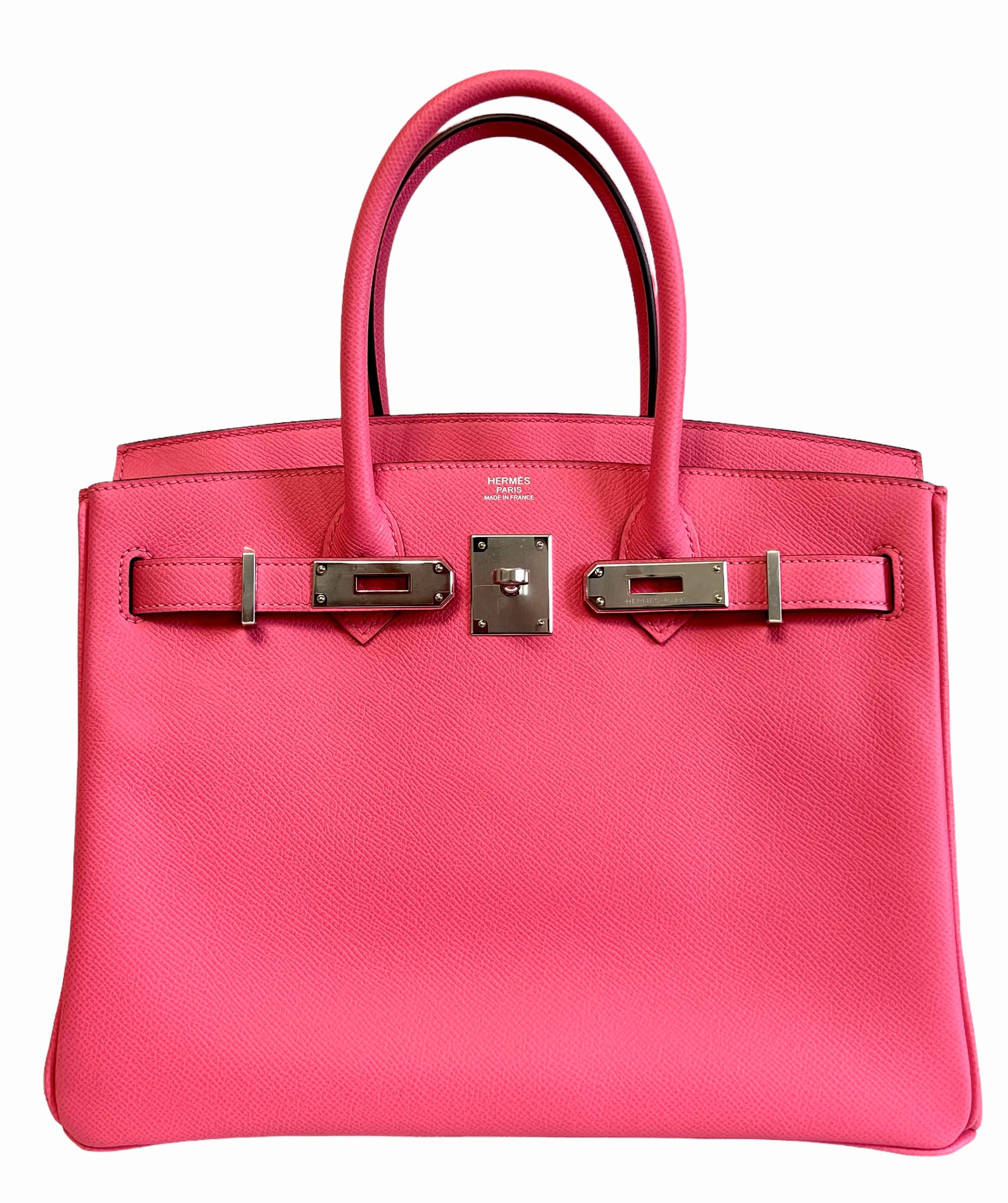 Hermes Birkin 30 Rose Azalee Azalea Pink Epsom Leather Palladium