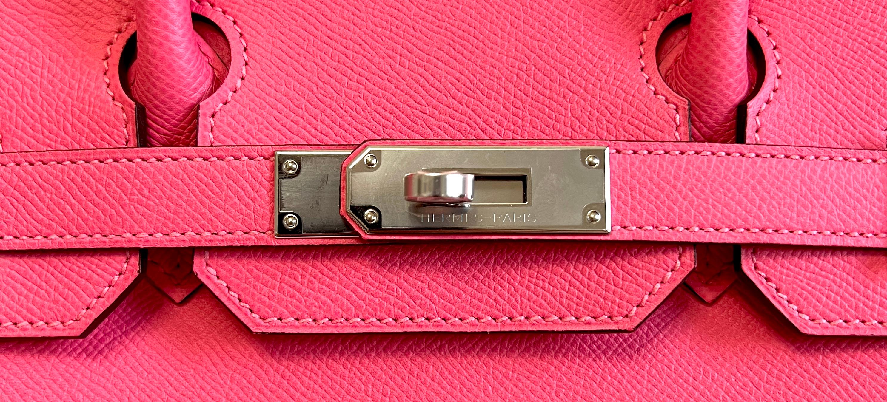 Hermes Birkin 30 Rose Azalee Azalea Pink Epsom Leather Palladium