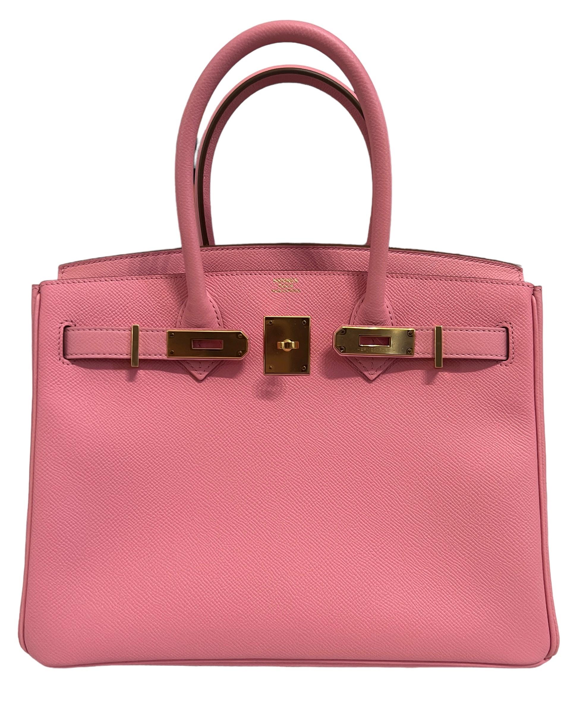 Hermes Birkin 30 Rose Confetti Pink Epsom Leather Gold Hardware In Excellent Condition In Miami, FL