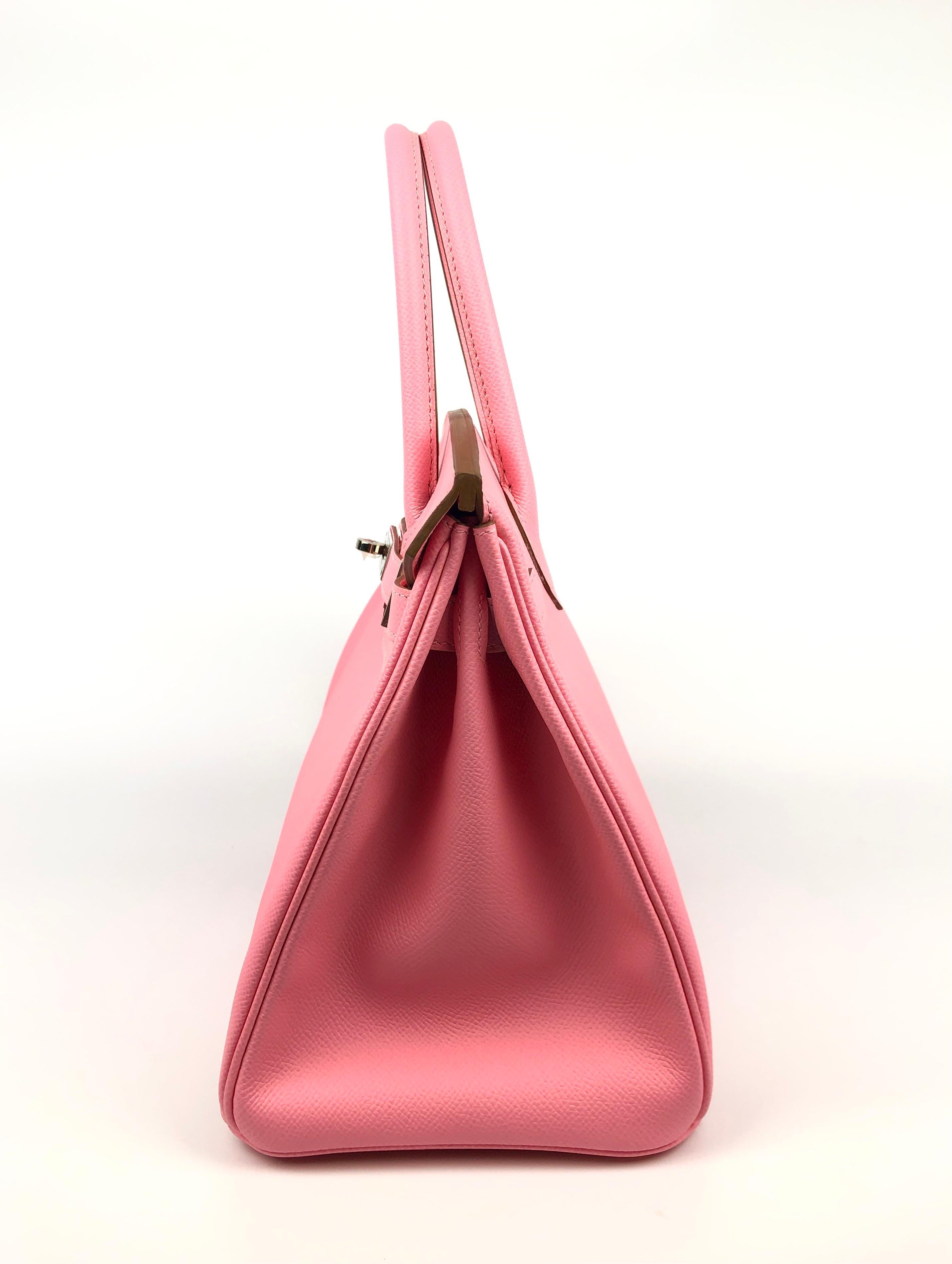 Hermes Birkin 30 Rose Confetti Pink Epsom Palladium Hardware NEW 1