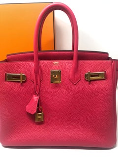 Hermes Birkin 30 Rose Extreme Clemence Bag