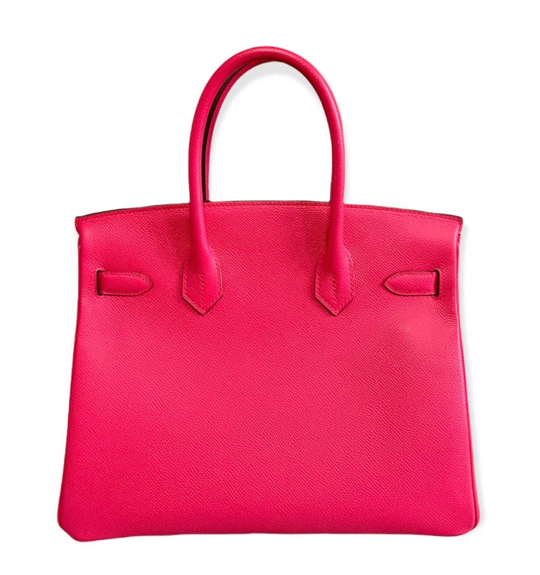 Hermes Birkin 30 Rose Extreme Pink Epsom Gold Hardware In New Condition For Sale In Miami, FL