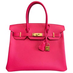 Hermes Birkin 30 Rose Extreme Pink Epsom Gold Hardware New 2020