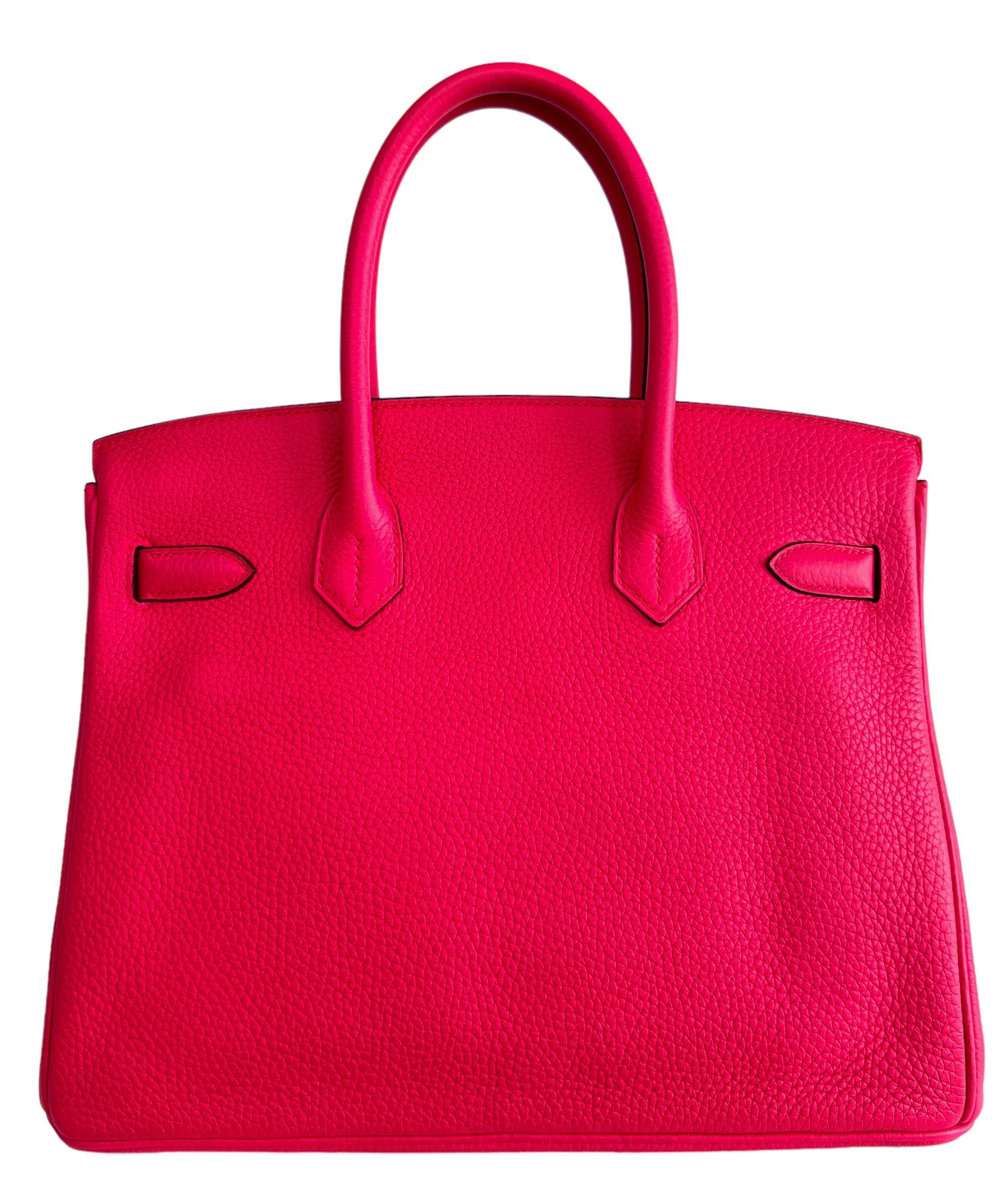 Women's or Men's Hermes Birkin 30 Rose Extreme Pink Leather Palladium Hardware New  For Sale