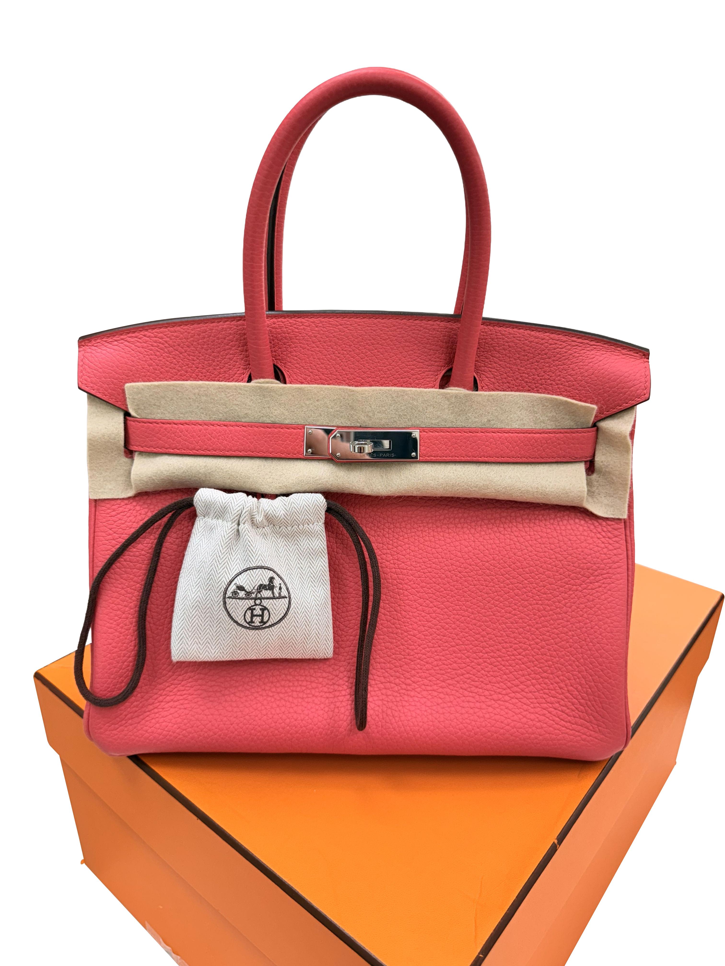 Donna Hermes Birkin 30 Rose Extreme Togo Pelle Con Hardware Palladium Borsetta in vendita
