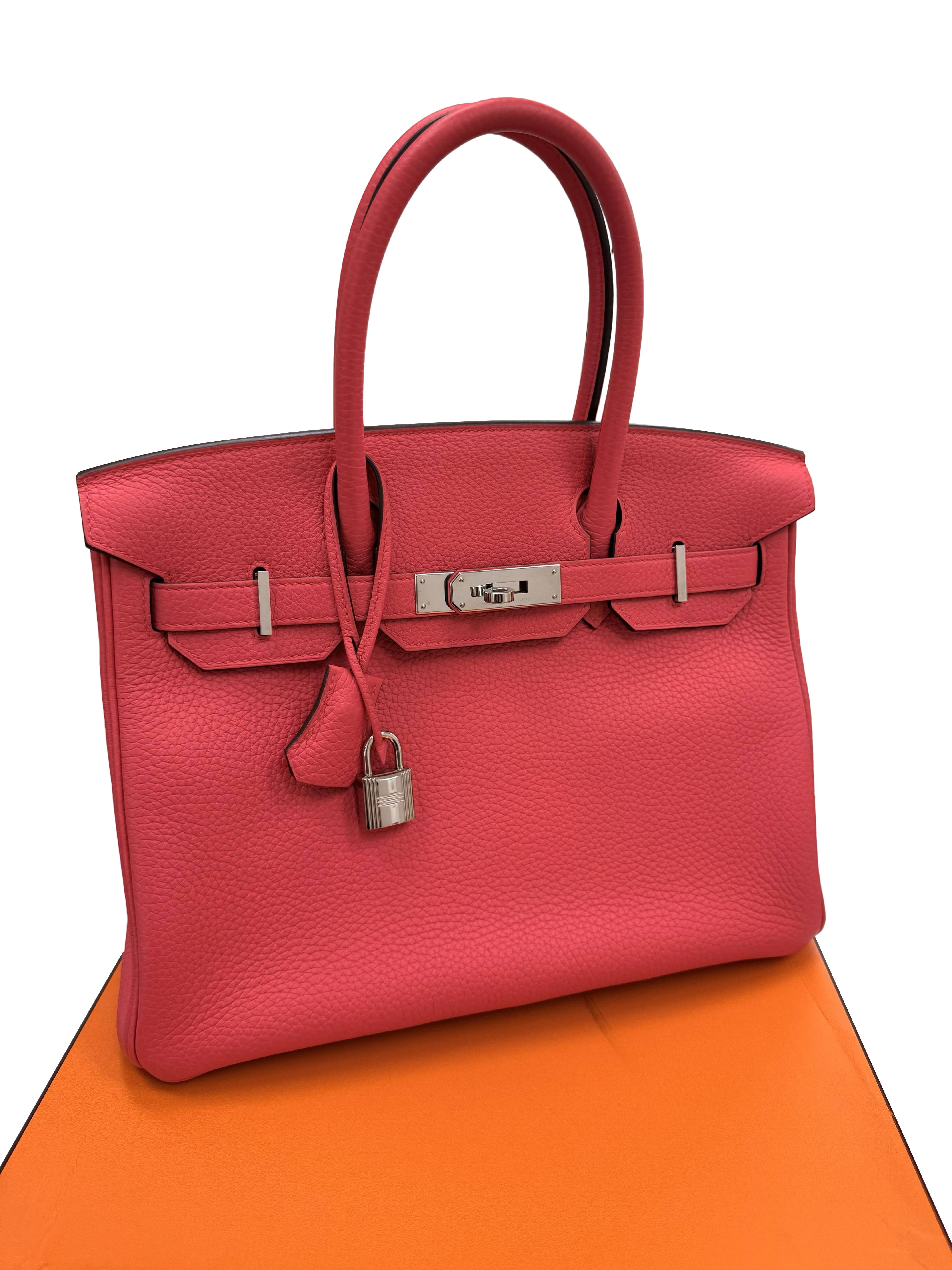 Hermes Birkin 30 Rose Extreme Togo Pelle Con Hardware Palladium Borsetta in vendita 1