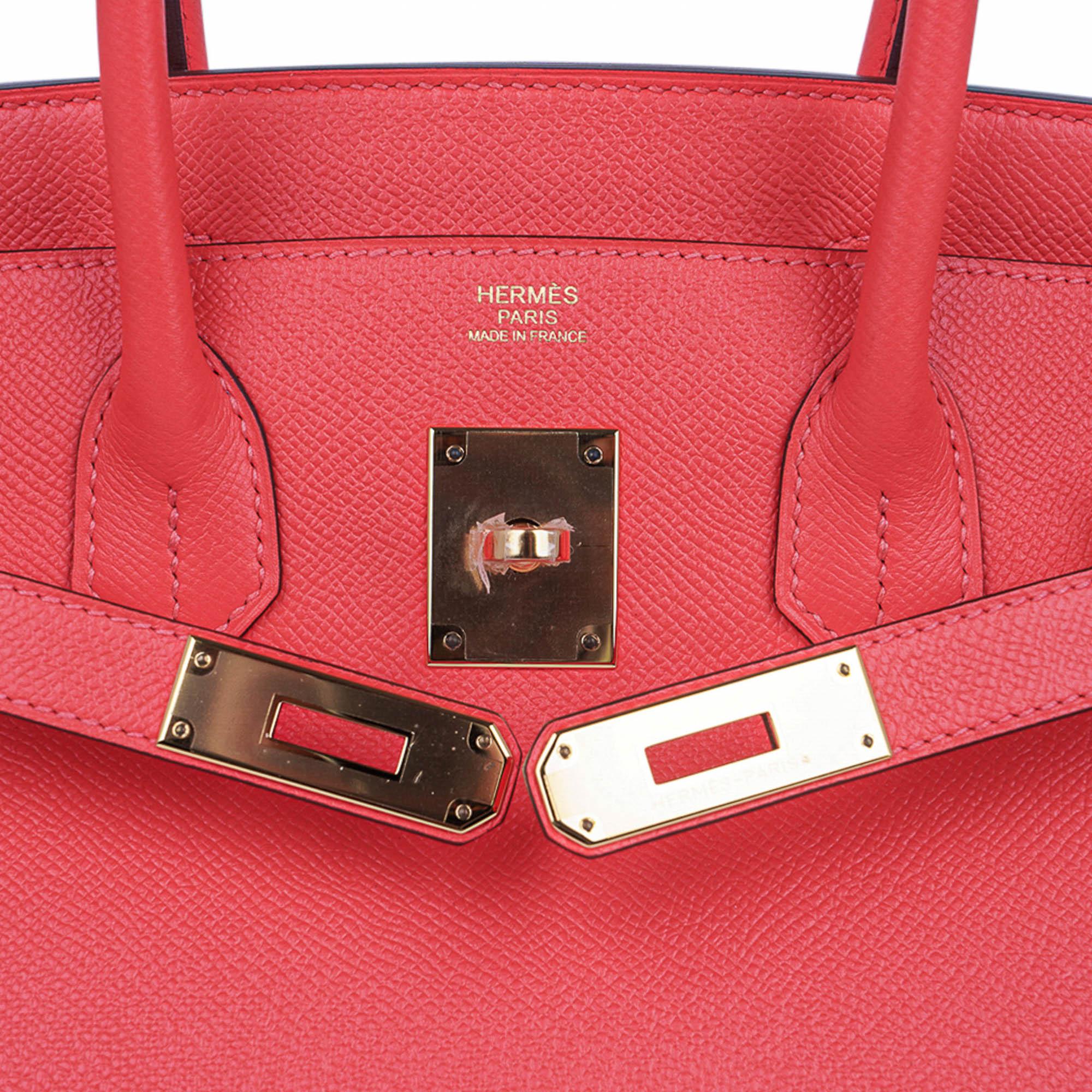 Hermes Birkin 30 Rose Jaipur Bag Epsom Leather Gold Hardware In New Condition For Sale In Miami, FL