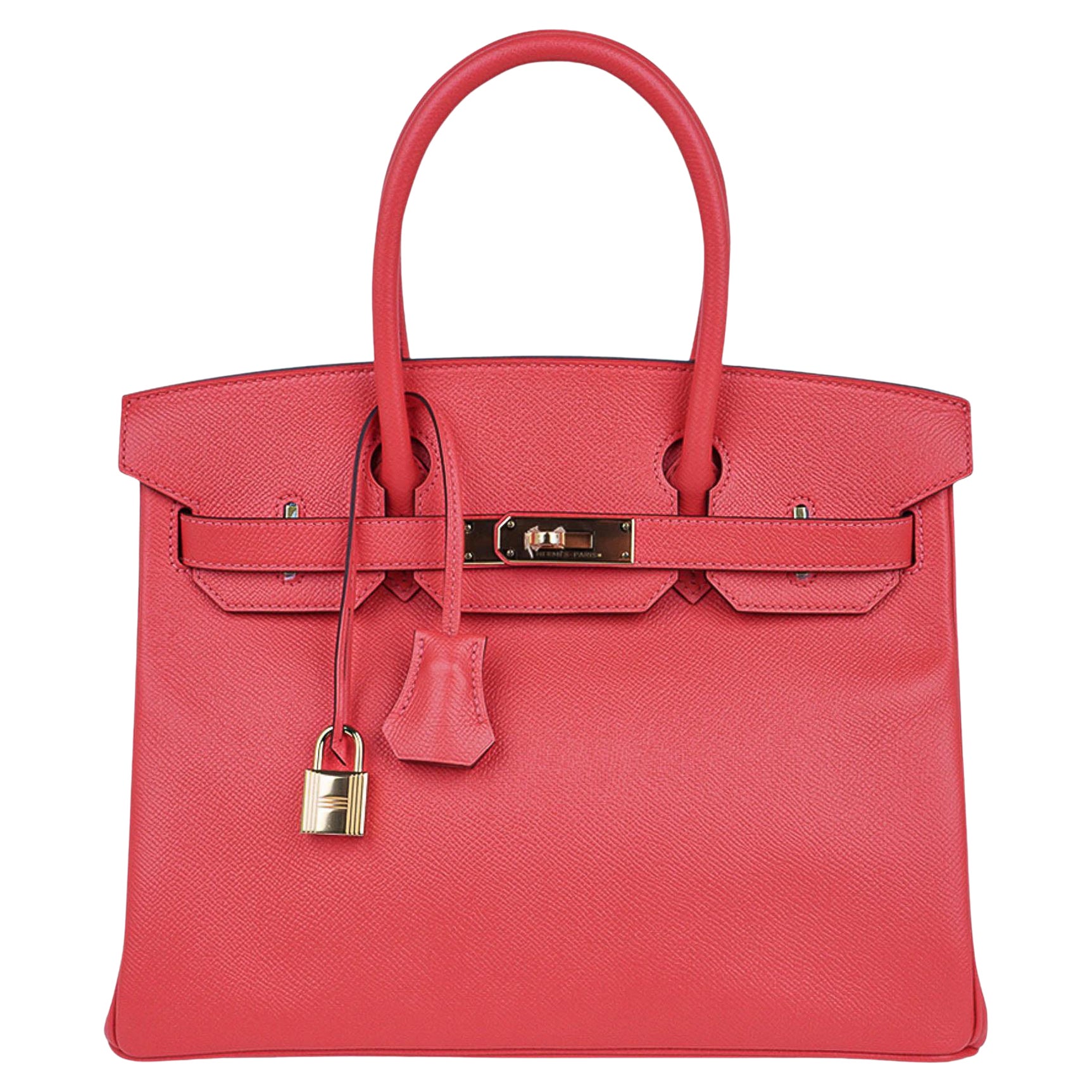 Hermes Birkin 30 Tasche Rose Epsom mit Goldbeschlägen