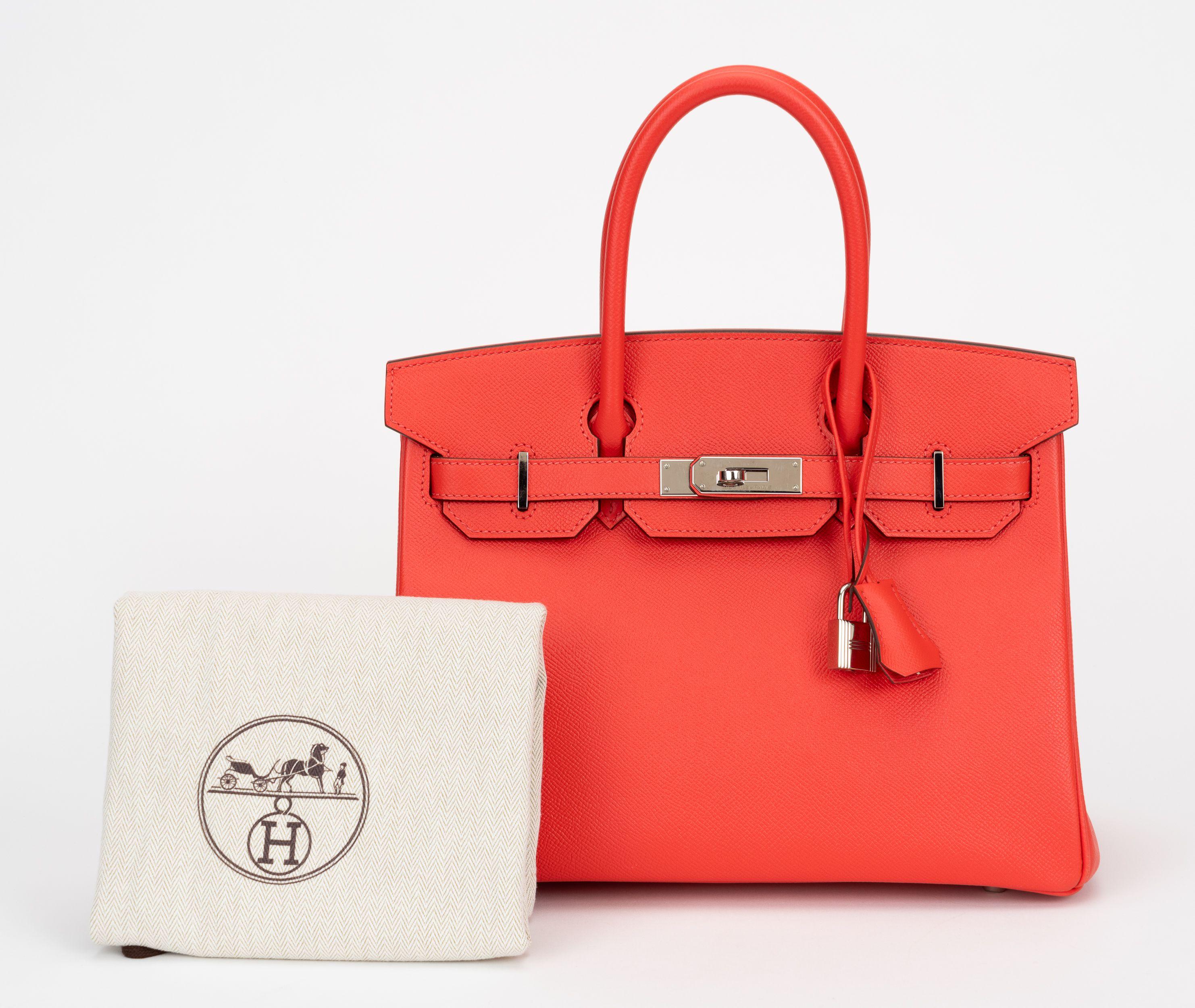 Hermes Birkin 30  Rose Jaipur Epsom Bag For Sale 13