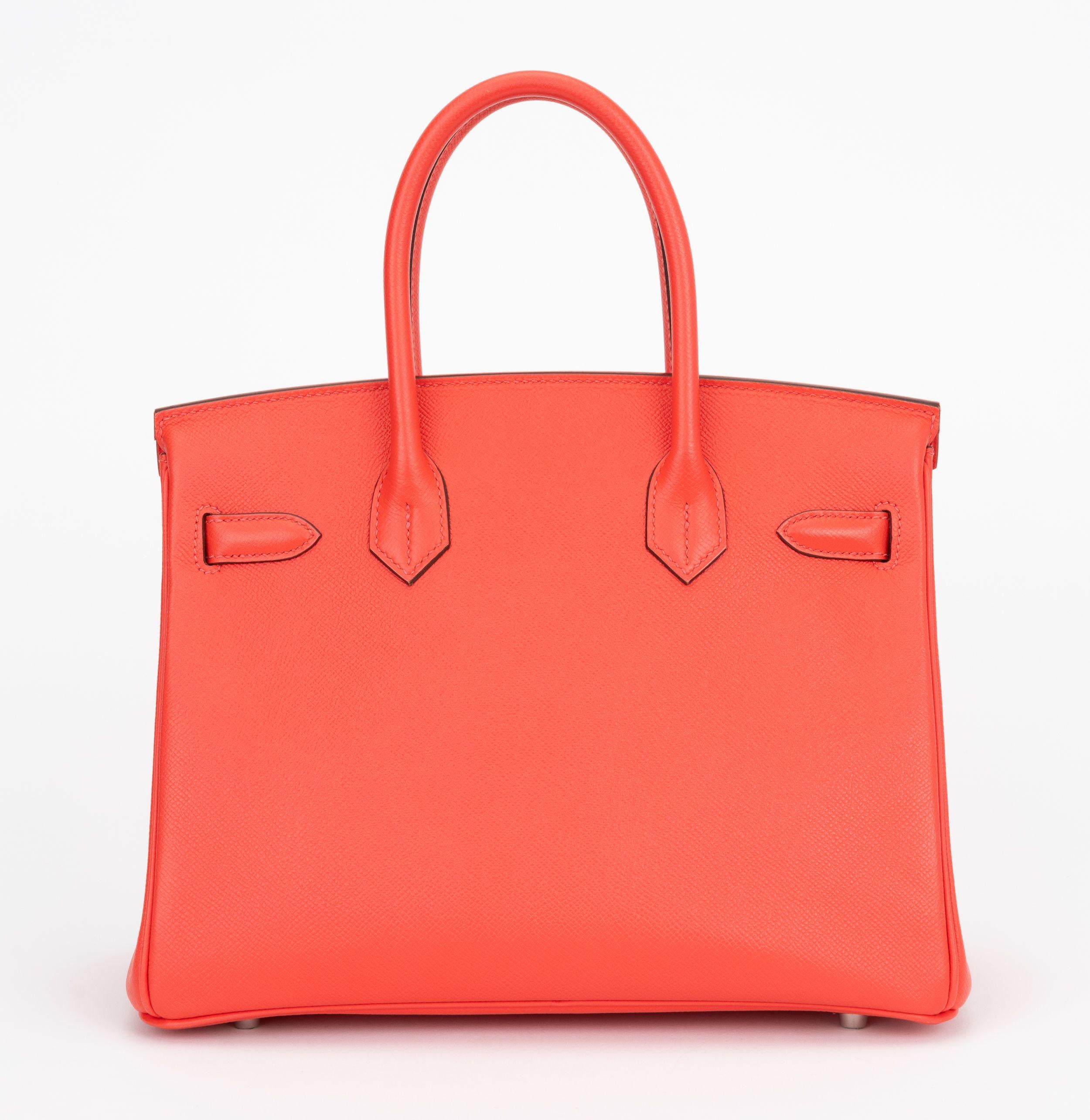 Hermes Birkin 30  Rose Jaipur Epsom Bag In Excellent Condition For Sale In West Hollywood, CA