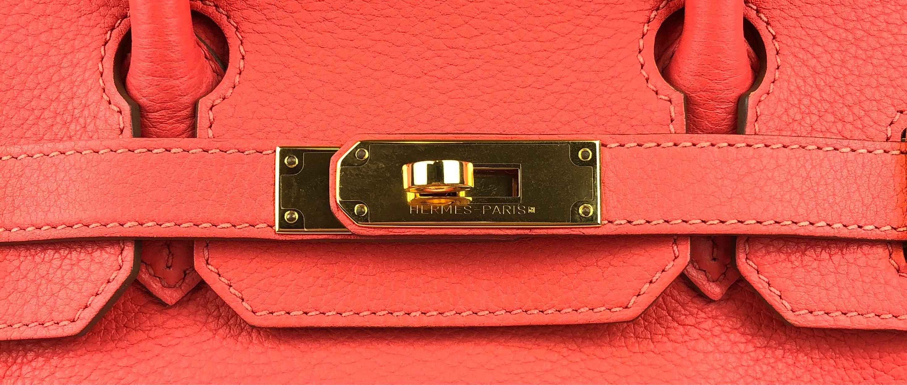 Hermes Birkin 30 Rose Jaipur Gold Hardware In Excellent Condition In Miami, FL