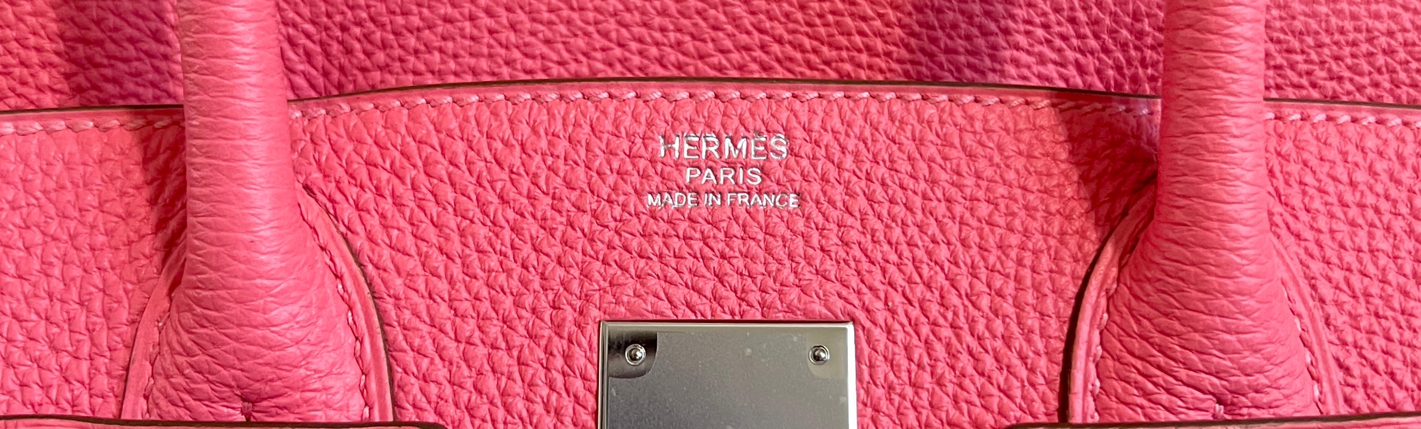 Hermes Birkin 30 Rose Lipstick Pink Leather Palladium Hardware Rare In New Condition In Miami, FL