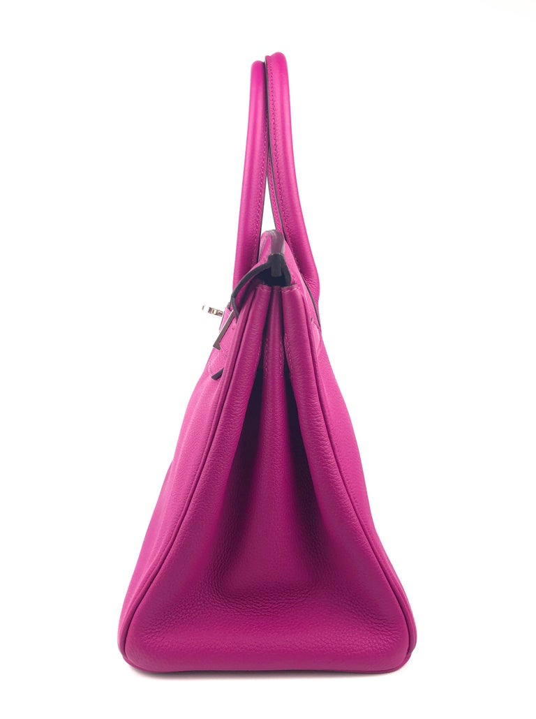 Hermes Birkin 30 Bag Rose Pourpre Pink Togo Palladium • MIGHTYCHIC • 