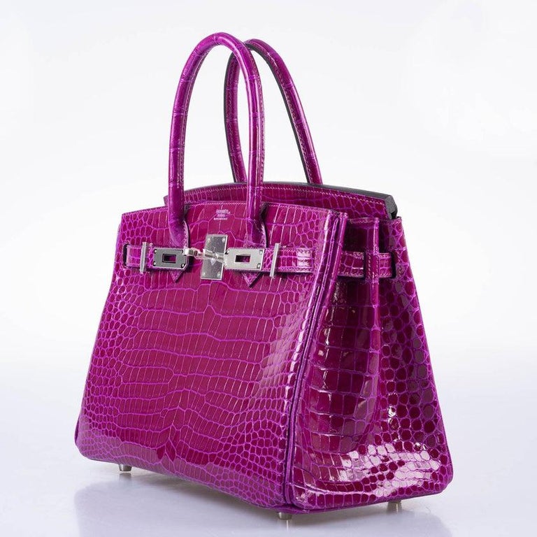 Hermès Rose Pourpre Shiny Niloticus Crocodile Birkin 30 Palladium Hardware,  2020 Available For Immediate Sale At Sotheby's