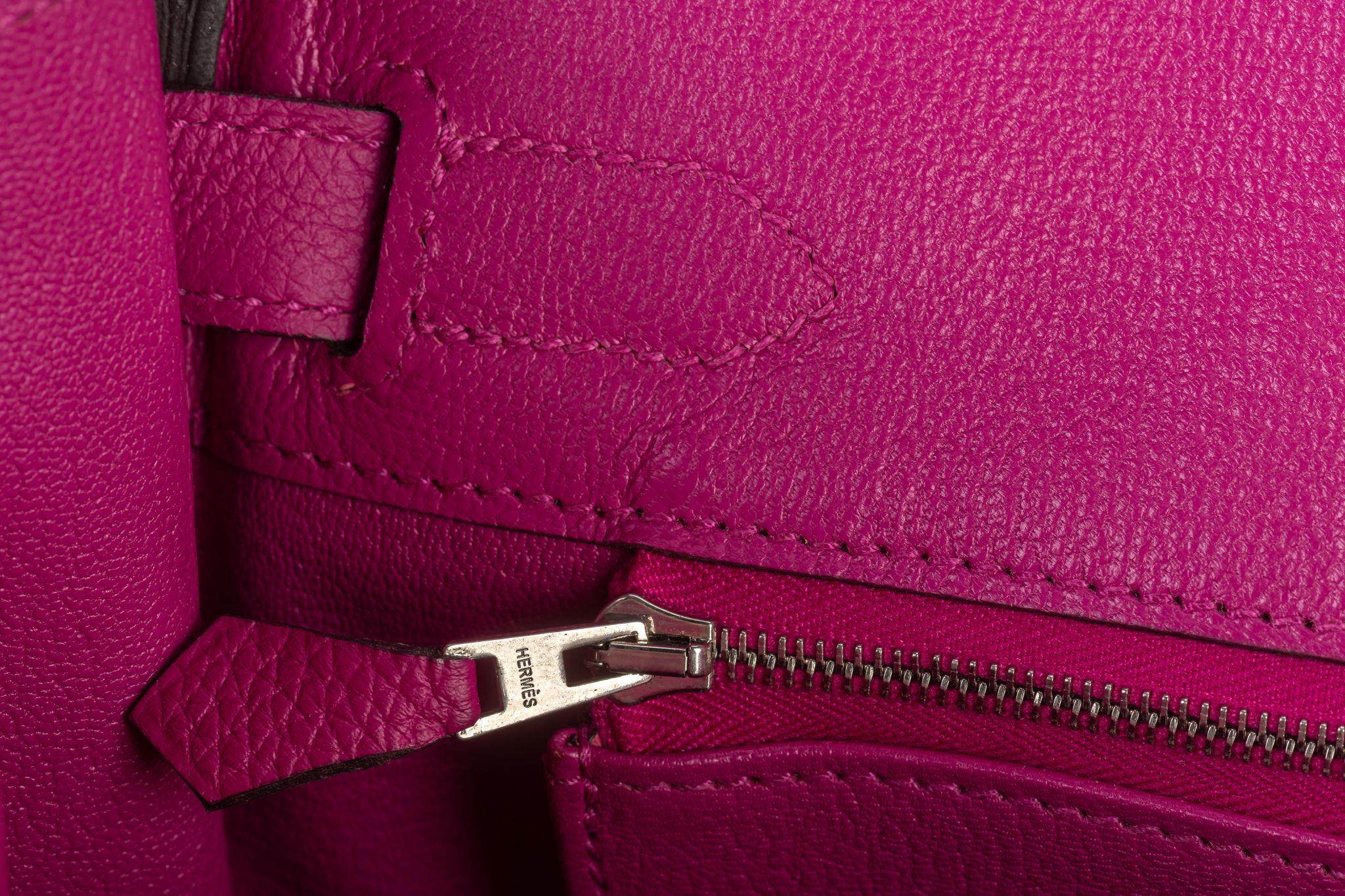 Hermès Birkin 30 Rose Pourpre Togo in vendita 6