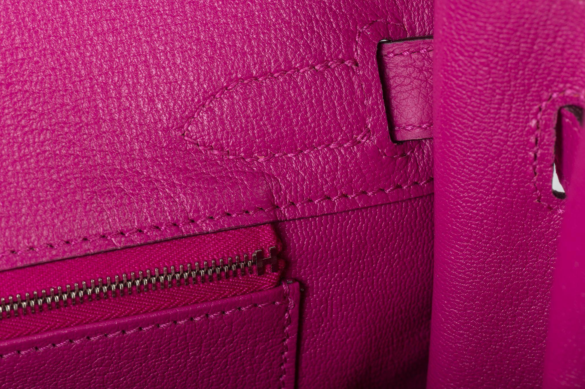 Hermès Birkin 30 Rose Pourpre Togo in vendita 7