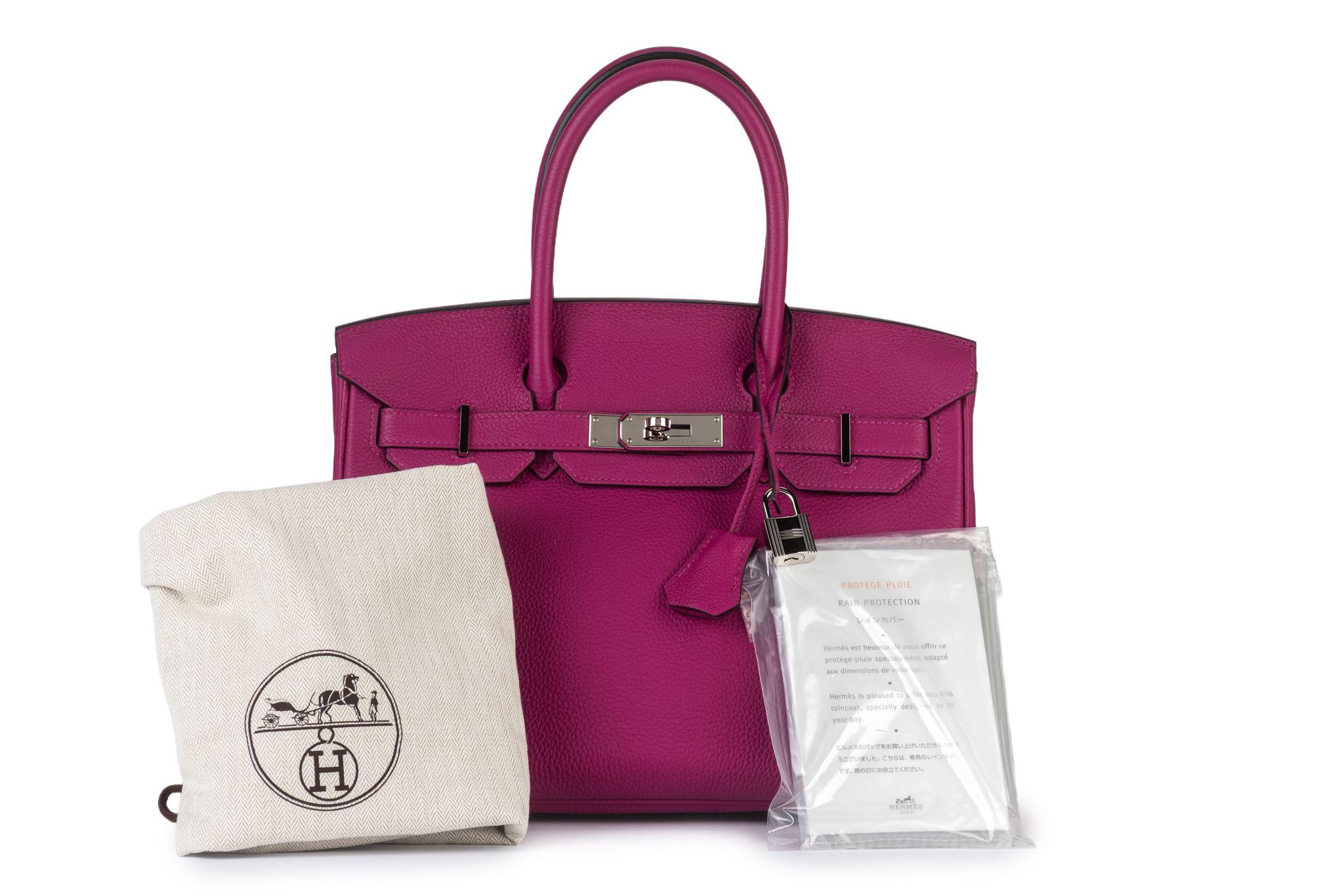 Hermès Birkin 30 Rose Pourpre Togo in vendita 10