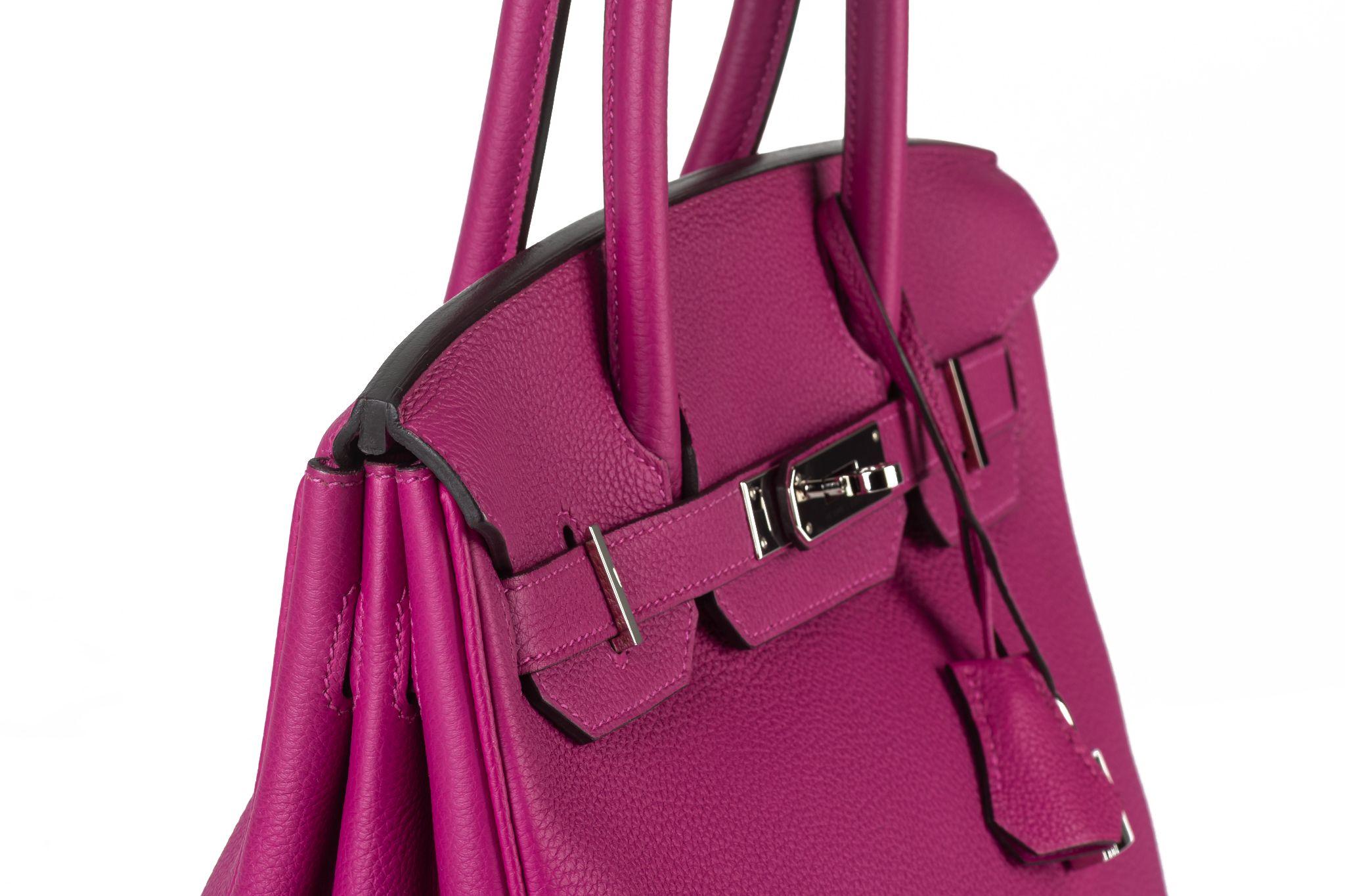 Hermès Birkin 30 Rose Pourpre Togo in vendita 2