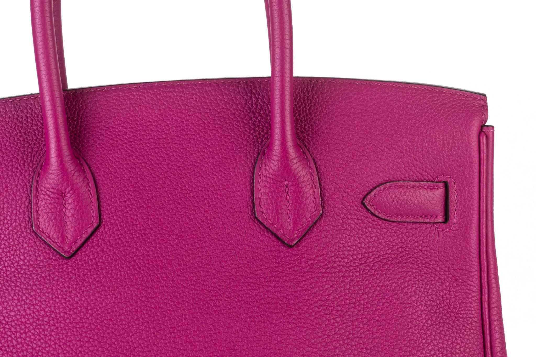 Hermès Birkin 30 Rose Pourpre Togo in vendita 3