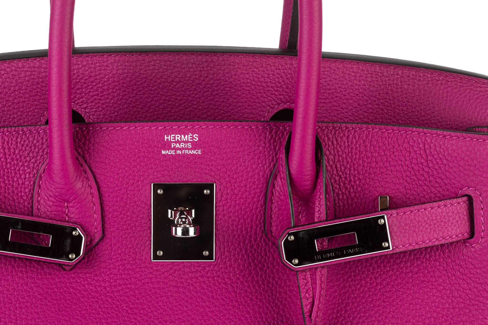 Hermès Birkin 30 Rose Pourpre Togo in vendita 4