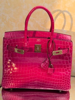 Hermes Birkin 30 Rose Scheherazade Shiny Niloticus bag