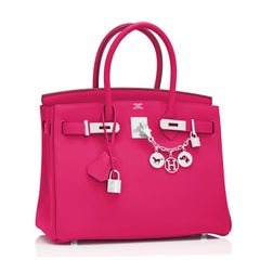 Hermes Birkin 30 Rose Shocking Jonathan Bag Pink Palladium Y Stamp, 2020