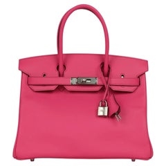 Hermès Birkin 30 Rose Shocking Swift Leather With Palladium Hardware Handbag