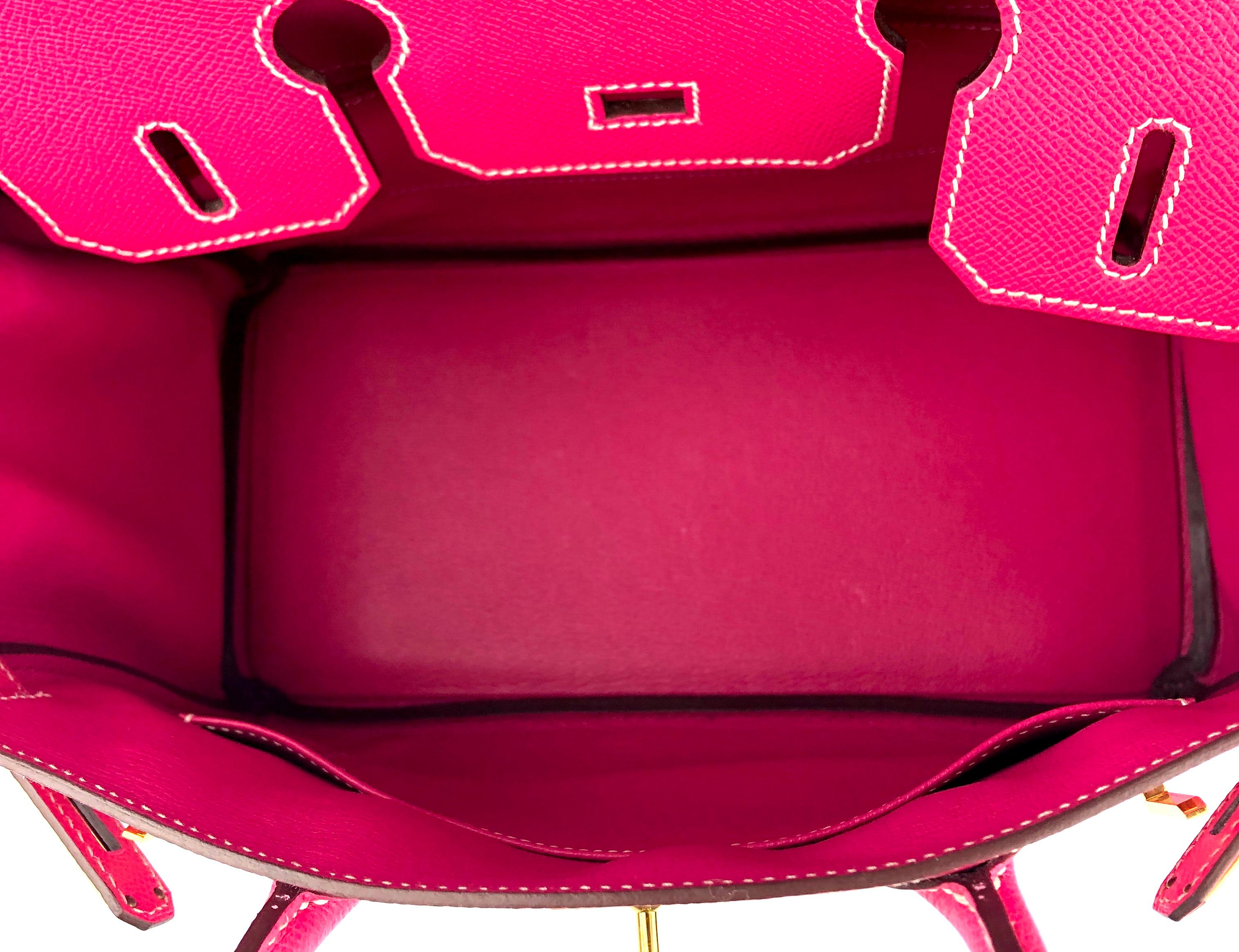 Hermes Birkin 30 Rose Tyrien Pink Epsom Leather Gold Hardware Handbag 3