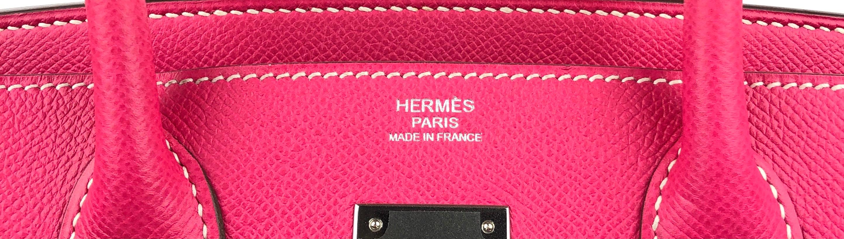 Hermes Birkin 30 Rose Tyrien Pink Epsom Palladium Hardware RARE In New Condition In Miami, FL