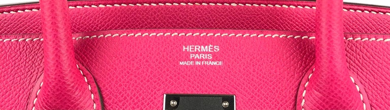 Hermes Birkin 30 Rose Tyrien Pink Epsom Palladium Hardware RARE at 1stDibs