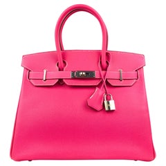 Hermes Birkin 30 Rose Tyrien Rosa Epsom Palladium Hardware RARE