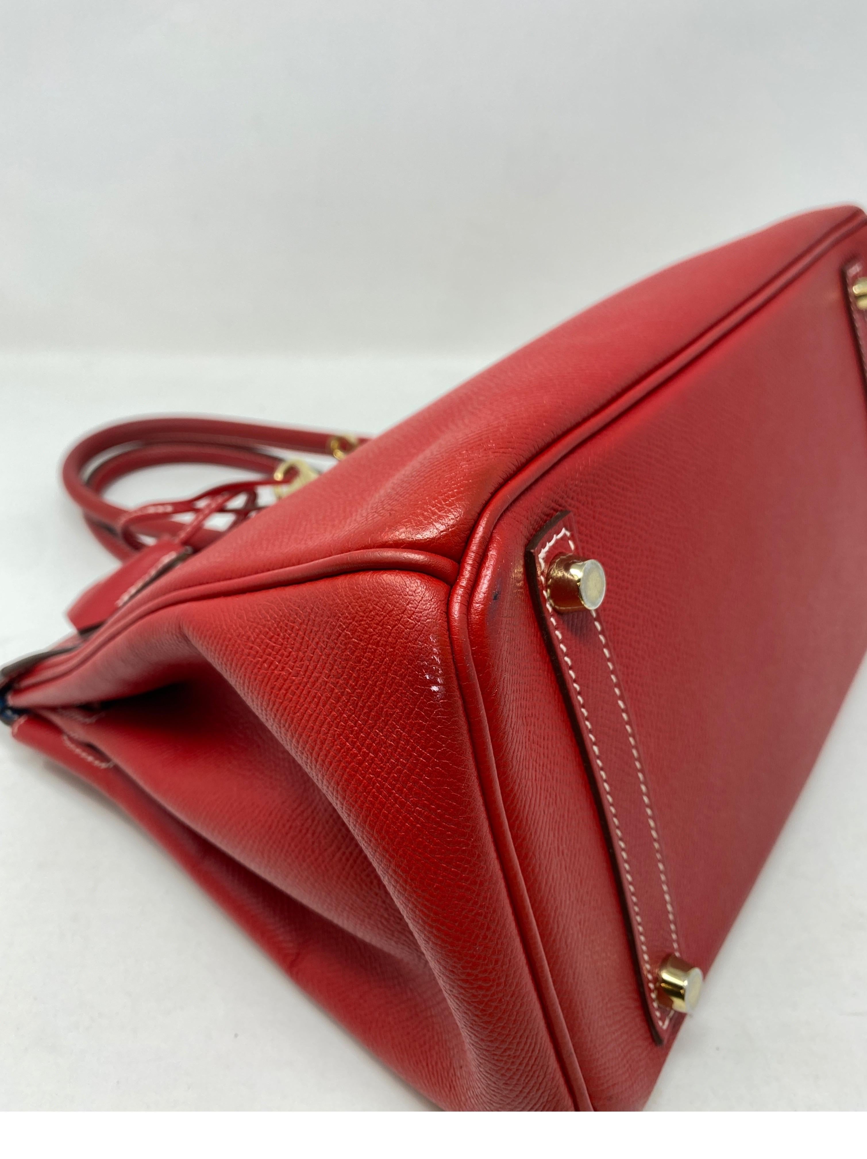 Hermes Birkin 30 Rouge Casaque Candy Bag In Excellent Condition In Athens, GA