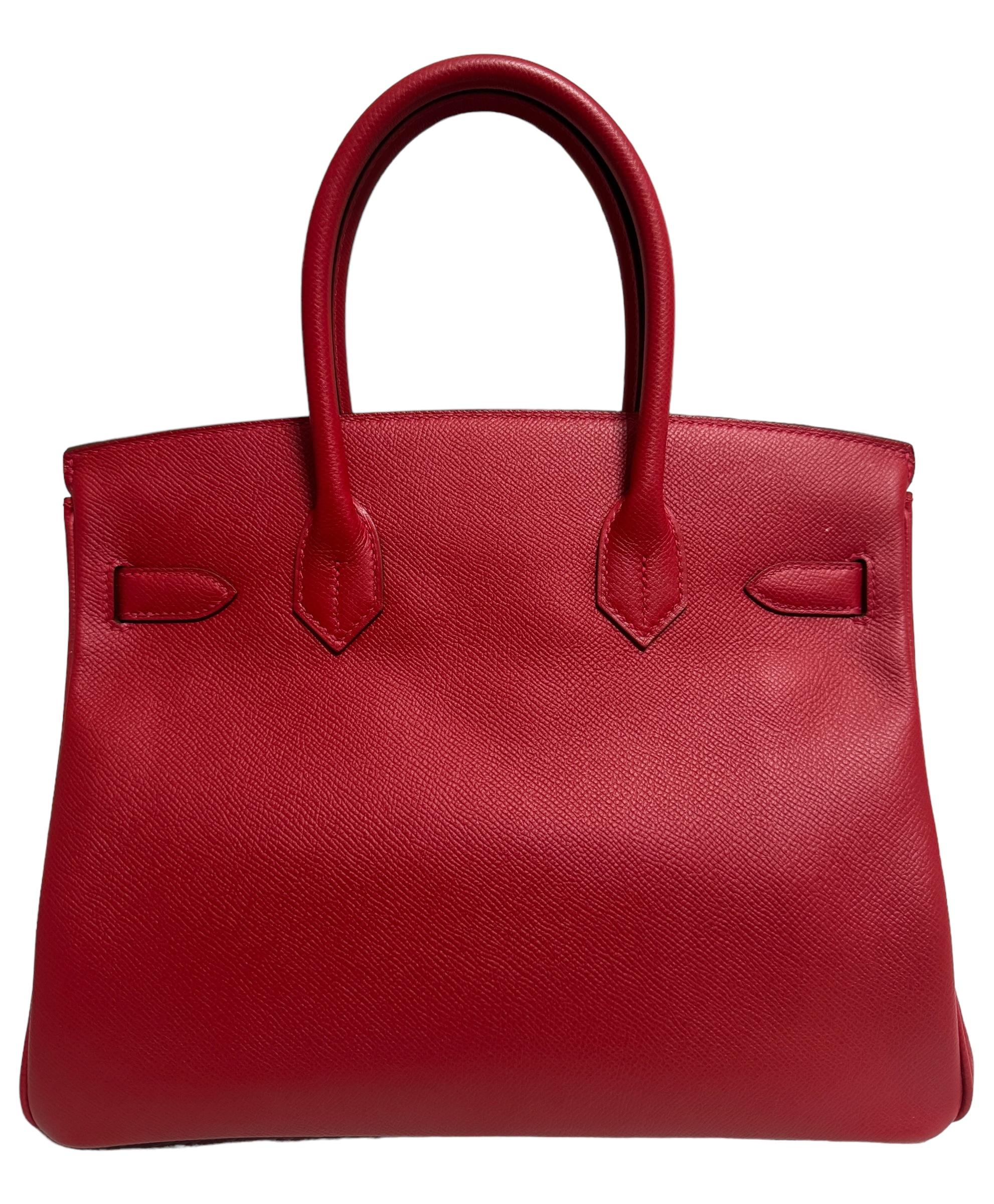 Hermes Birkin 30 Rouge Casaque Red Epsom Leather Gold Hardware 1