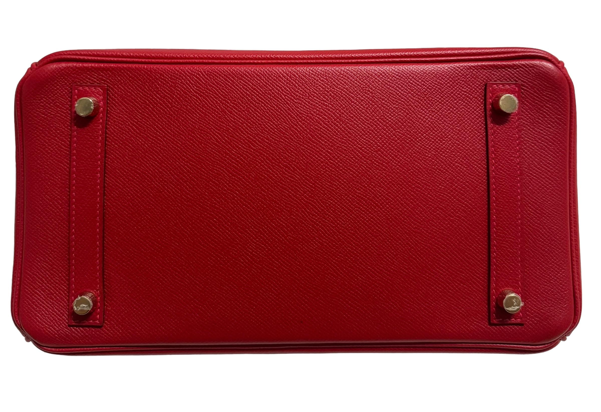 Hermes Birkin 30 Rouge Casaque Red Epsom Leather Gold Hardware For Sale 4