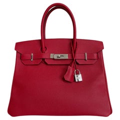 Hermes Birkin 30 Rouge Casaque Red Epsom Leather Palladium Hardware