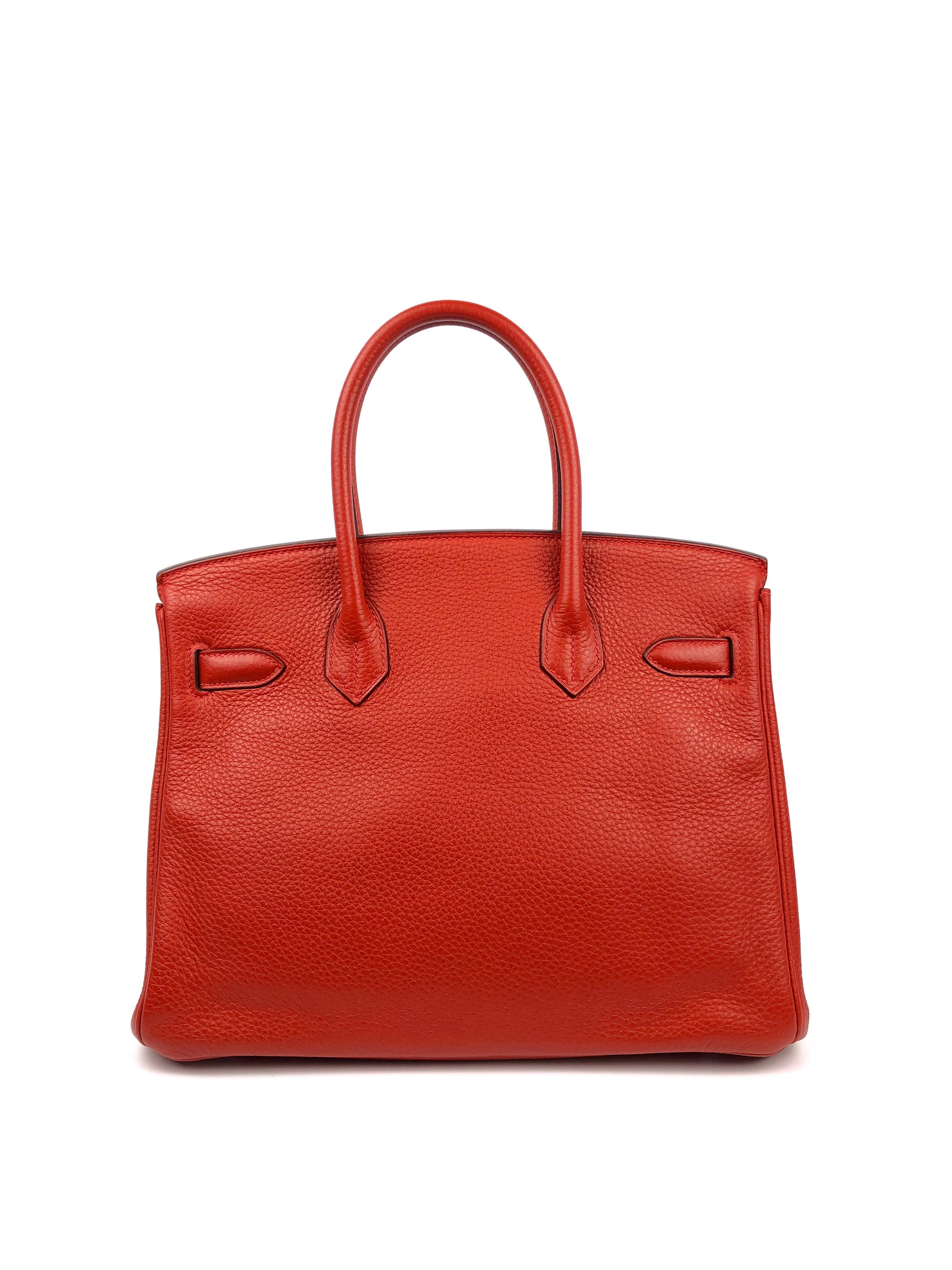 Women's or Men's Hermes Birkin 30 Rouge Casaque Red Palladium Hardware