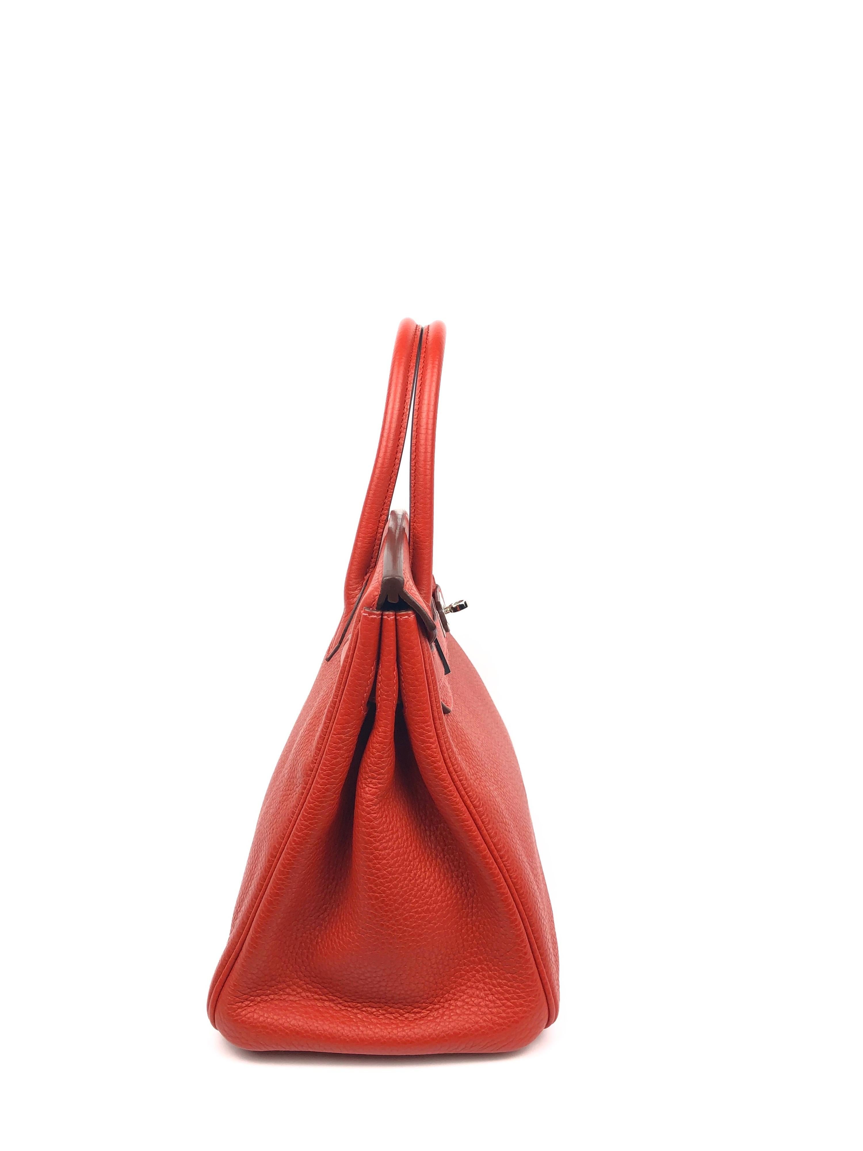Hermes Birkin 30 Rouge Casaque Red Palladium Hardware 3