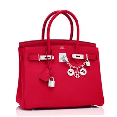 Hermes Birkin 30 Rouge Casaque Togo Bag Lipstick Red Y Stamp, 2020