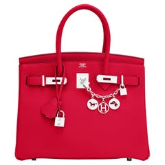 Hermes Birkin 30 Rouge Casaque Togo Tasche Lippenstift rot Y Stempel:: 2020