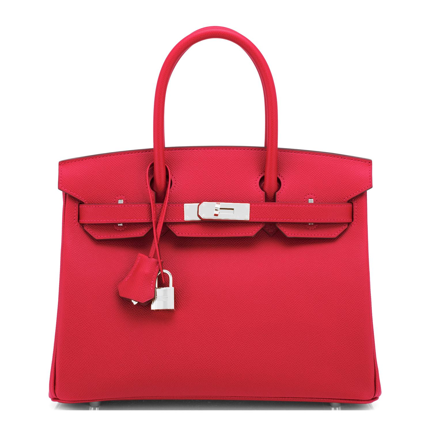 Hermes Birkin 30 Rouge de Coeur Lipstick Red Epsom Palladium Bag Y