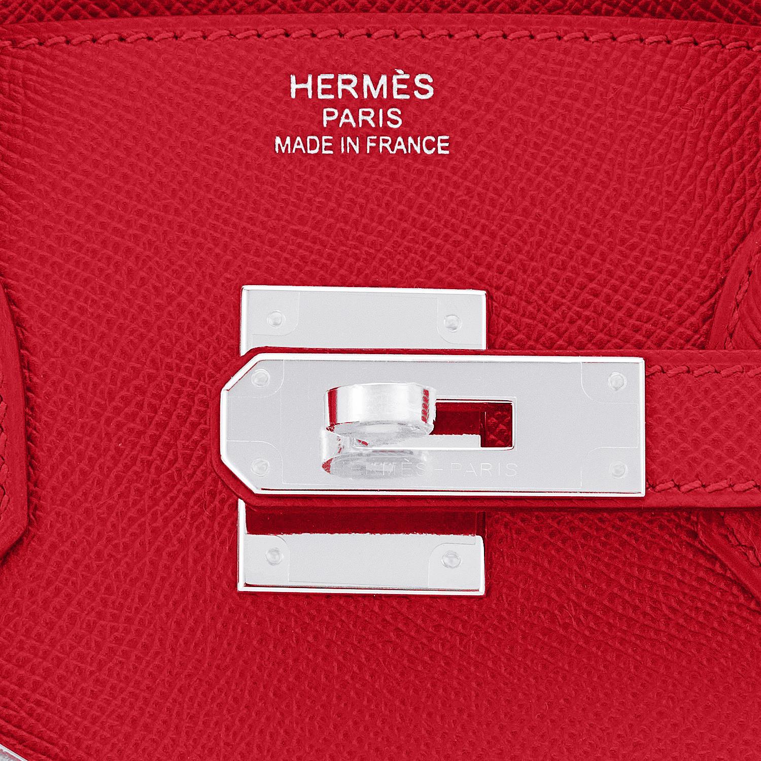 Hermes Birkin 30 Rouge de Coeur Lipstick Red Epsom Palladium Bag Y Stamp, 2020 2