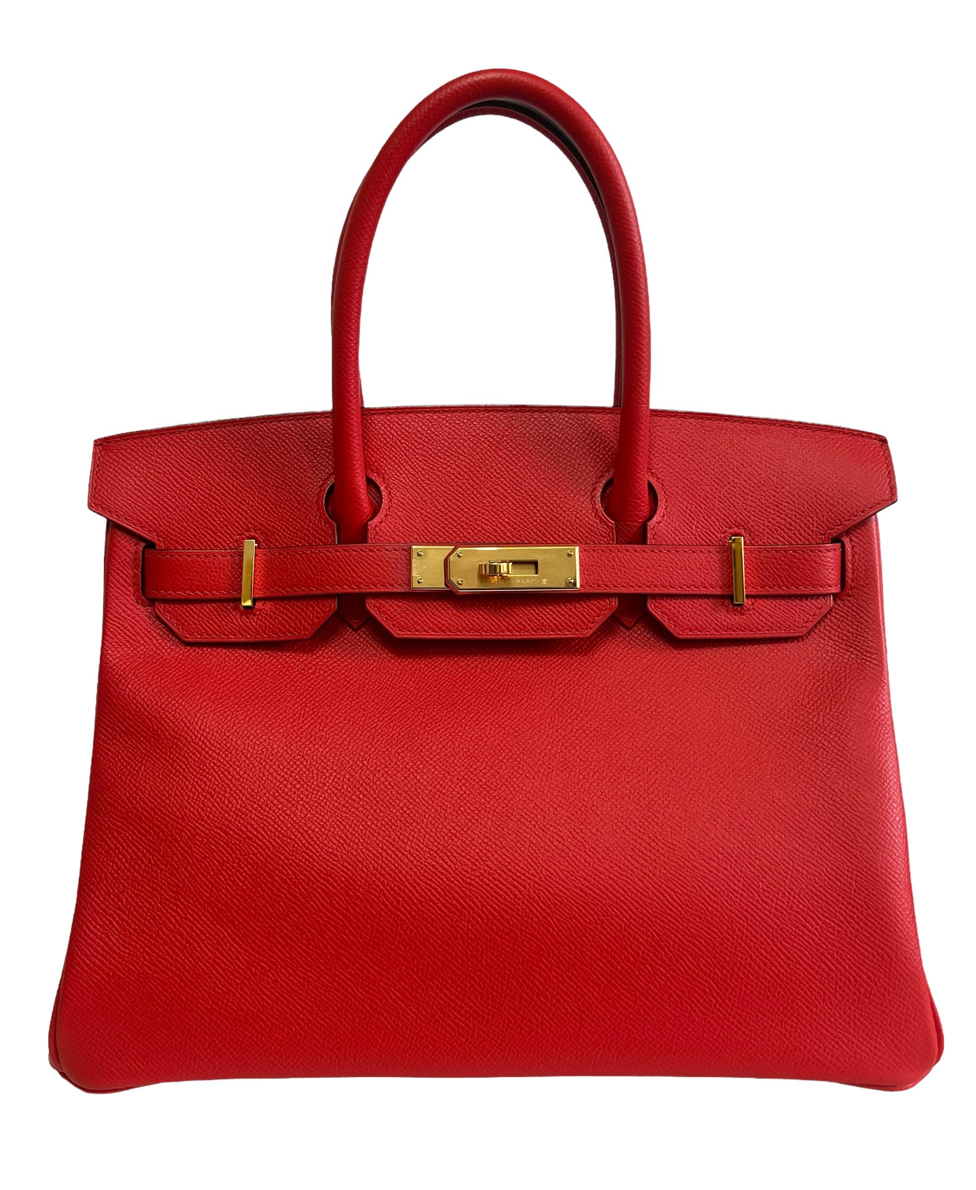 Stunning Hermes Birkin 30 Rouge de Coeur Epsom Leather Gold Hardware. Pristine condition with plastic on hardware. 2019 D Stamp.

Shop with Confidence from Lux Addicts. Authenticity Guaranteed!
