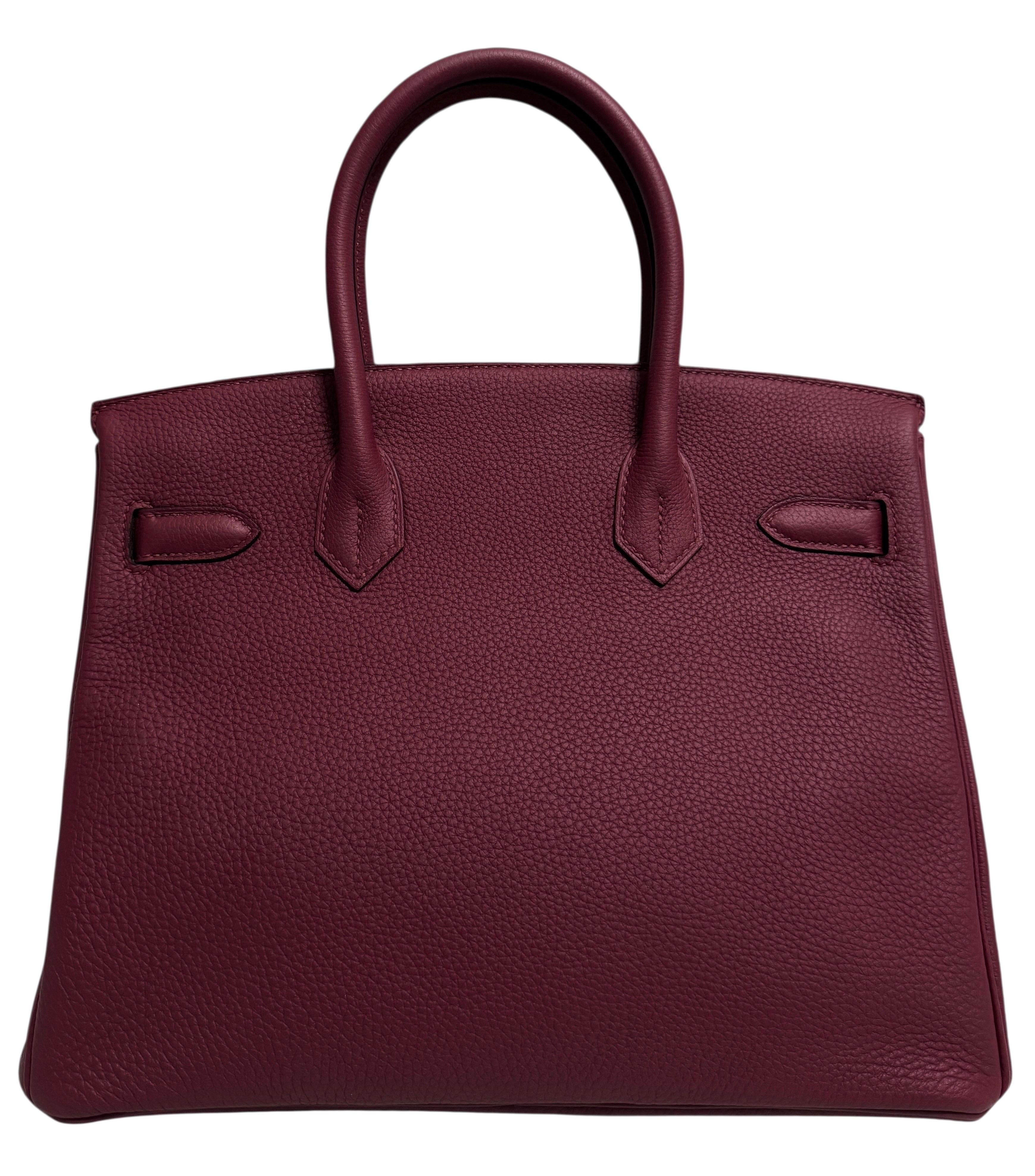 Hermes Birkin 30 Piel de Togo Rouge Grenat Complementada con Herrajes Dorados . Negro en venta
