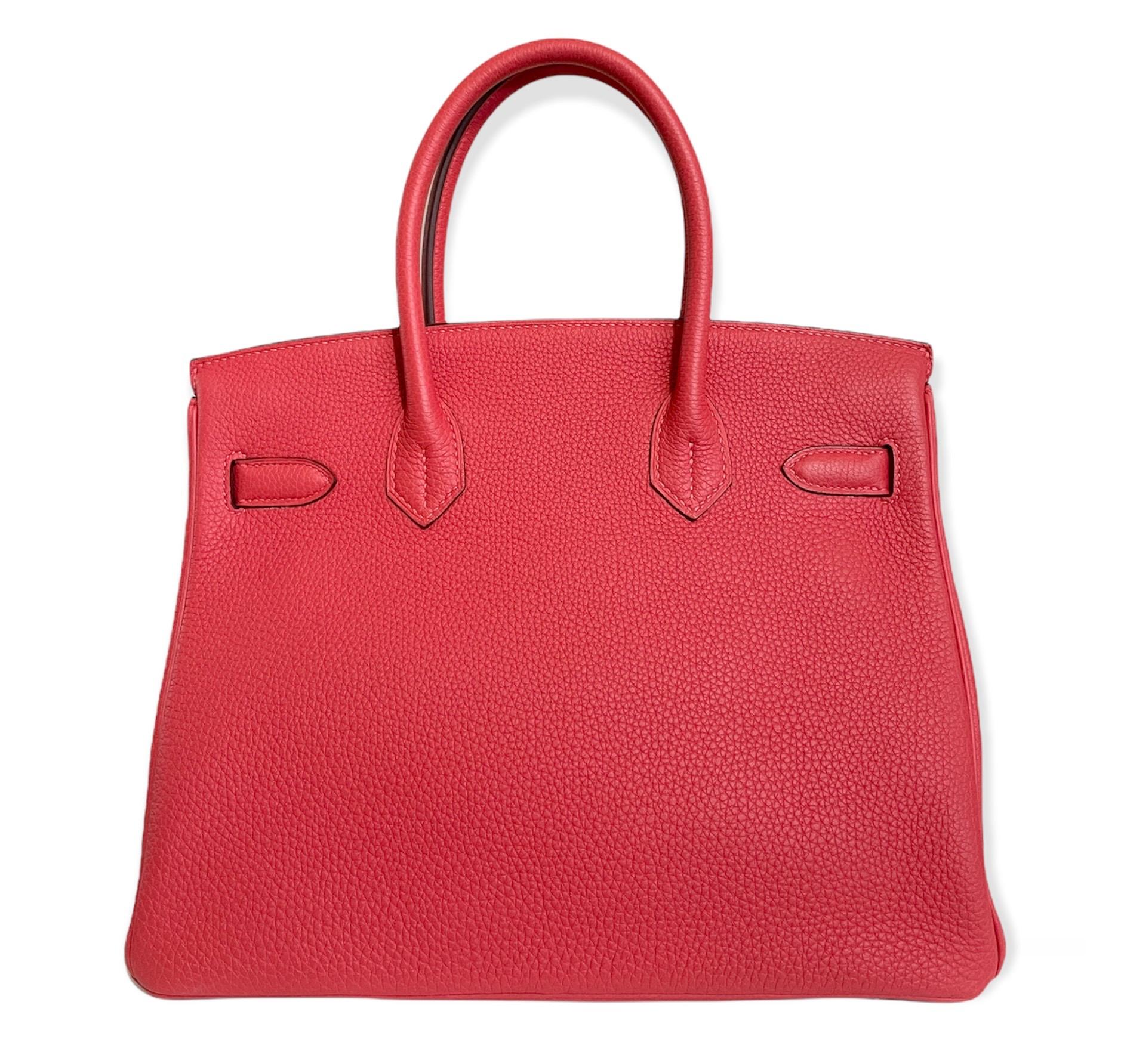 Women's or Men's Hermes Birkin 30 Rouge Pivoine Red Togo Gold Hardware New