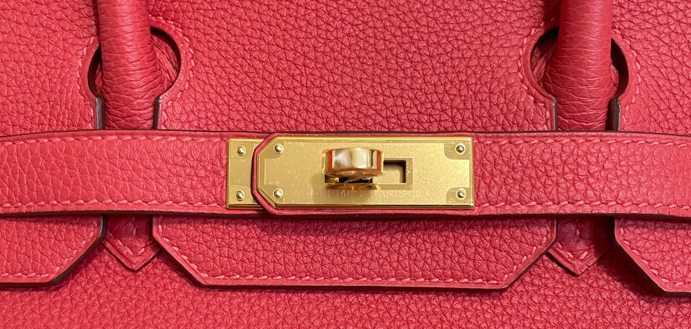 Hermes Birkin 30 Rouge Pivoine Red Togo Gold Hardware New 1