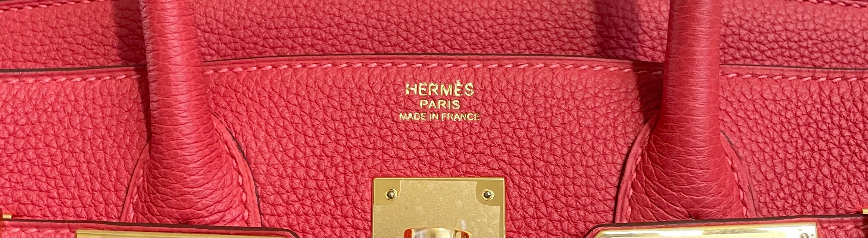 Hermes Birkin 30 Rouge Pivoine Red Togo Gold Hardware New  2